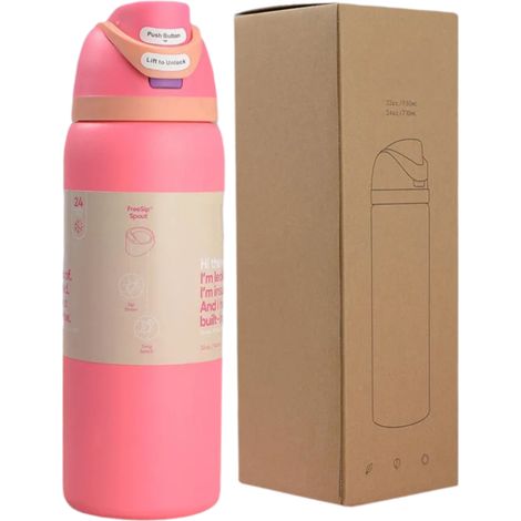 1 Botella de agua isotérmica, acero inoxidable, boquilla FreeSip, pajita integrada, 946 ml, deportiva, viaje (1/5)