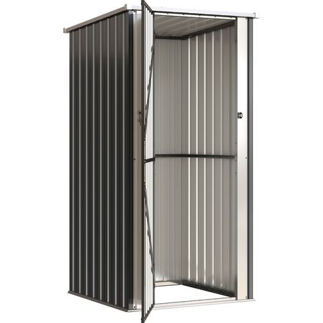 Abri de Jardin Armoire de Jardin 0,69m² Toit Incliné Porte Verrouillable et Barres de Soutien 83x89x163cm Gris Anthracite