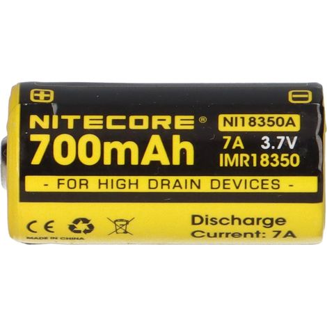 4x Nitecore Li-Ion Akku Typ 18350 IMR (NI18350A) 700mAh für Leuchten (1/5)