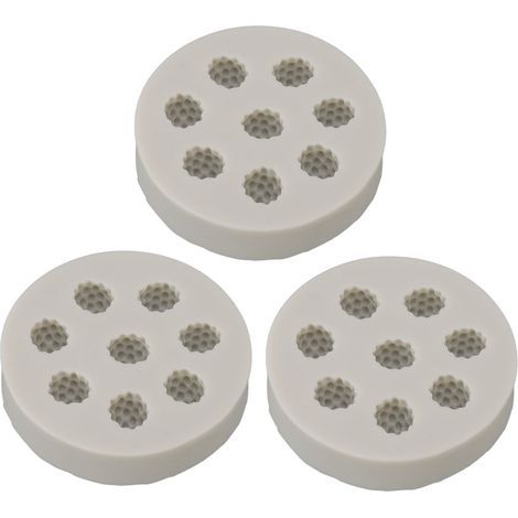 Moule en Silicone en Forme de Framboise, 3 Pièces, Flexible, Doux, Facile à Démouler, Moule de Cuisson Gris pour Décorations de Gâteaux et de Cupcakes (1/5)