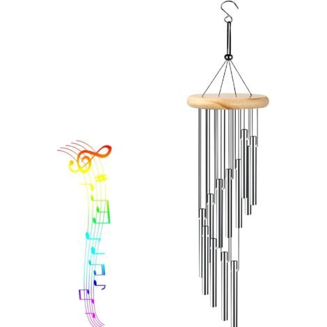 Carillon à Vent de Jardin,Carillons éoliens,Carillon a Vent Exterieur,Tube en Aluminium Bois Massif Carillons éoliens,Tubes Carillons Vent Eoliens Suspendu,pour Maison Jardin Arbre Intérieur Extérieur (1/5)