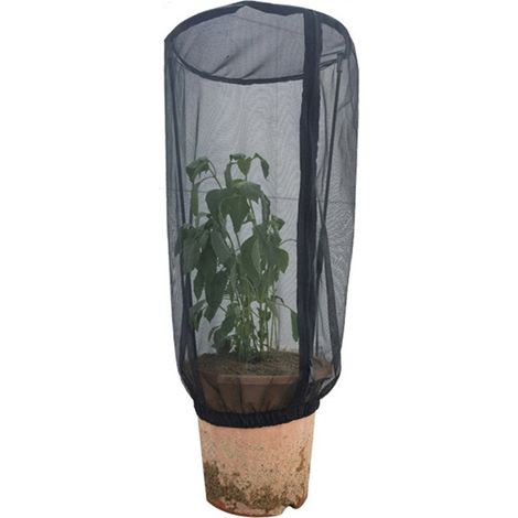 Filet de protection pour plantes de 50 cm (19,6 pouces) avec fermeture éclair, pour tomates et légumes, noir (1/2)