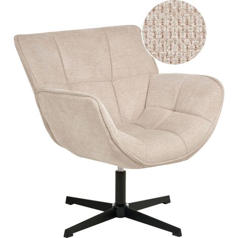 Swivel Armchair AUMA Fabric Beige