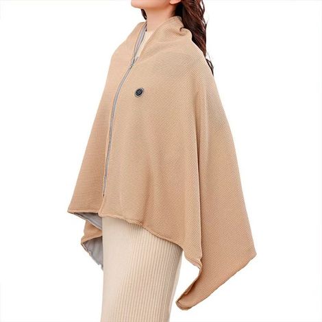 Sweat à capuche chauffant pour femme - Couverture chauffante - 150 x 80 cm - 3 niveaux de température - Couverture chauffante - Rechargeable par USB - Cape chauffante rechargeable - H (1/5)
