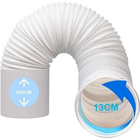 d'évacuation flexible pour climatiseur mobile – Longueur 3m – Diamètre 130mm – PVC renforcé – Résistant aux températures de -20°C à +90°C - 13cm300cm (1/5)