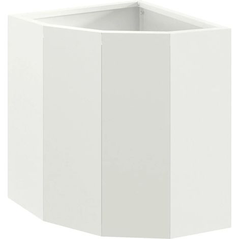 Jardinière d'angle moderne optimisée pour extérieur 30 x 30 x 35 cm en acier blanc (1/5)