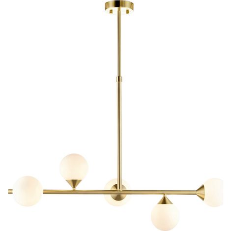Merano Grosseto Batten, plaque en laiton satiné, verre blanc brillant (1/5)
