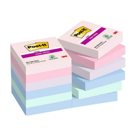 Post-It 7100290159 pouch autoadesiva Quadrato Blu, Verde, Lavanda, Rosa, Viola 90 fogli Autoadesivo