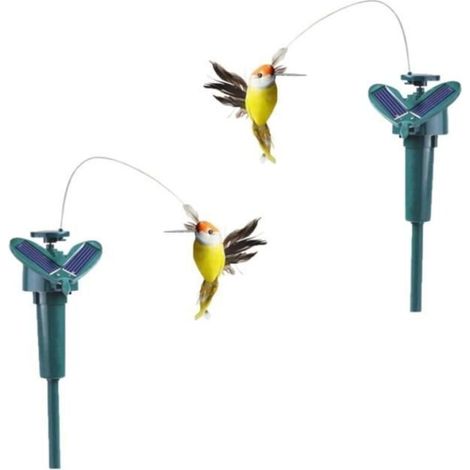 Bardusch-2 Pieces Colibri Solaire - 1388 Cm Solaration Colibri Flottant En ABS,Réaliste Colibri Solaire Exterieur Jardin,Colibri Solaire (1/4)