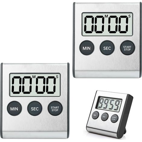 Timer digitale da 2 pezzi con allarme sonoro, timer da cucina digitale, timer da cucina con supporto magnetico e interruttore on/off, timer per uova, allarme da cucina per cucinare, studiare, sport (1/5)