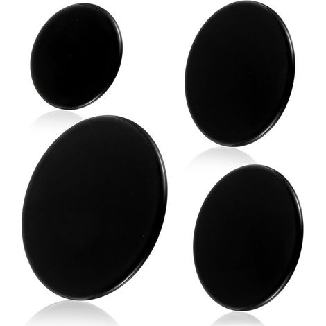 CYRILL – Copri bruciatore migliorati per fornelli a gas, set di 4 coperchi metallici di ricambio per cucine Sabaf, 55 mm/75 mm/100 mm (piatto) (1/5)