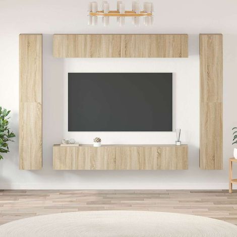 Ensemble de meubles TV 10 pcs pour Salon - Armoire TV Chêne sonoma Aggloméré BV791389 - BonneVie (1/5)
