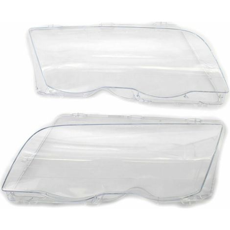 Coppia di coprilenti trasparenti per fari anteriori sinistro e destro per BMW E46 Serie 3 1998-2001 4 porte, modello: trasparente