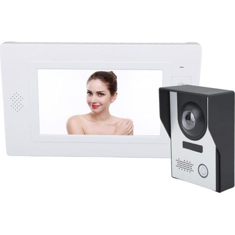 Sonnette de porte de villa filaire de 7 pouces avec interphone visuel et vision nocturne infrarouge (1/5)