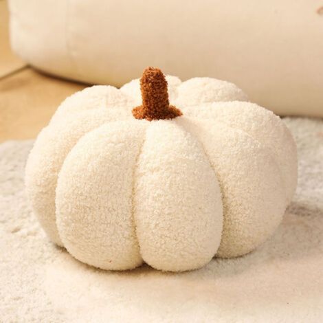 Autres articles décoratifs, coussin en peluche citrouille, 20 cm, coussin en peluche citrouille ultra-doux, coussin d'automne pour Halloween/Thanksgiving, coussin décoratif citrouille pour canapé (ble (1/4)