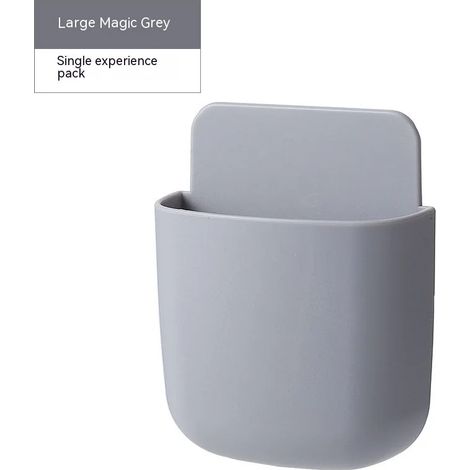 Boîte de rangement murale (Gris) avec support pour prise de téléphone portable, support pour télécommande et étui de rangement pour climatiseur et télévision. (1/5)