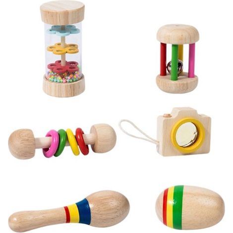 Kaninchenspielzeug aus Holz sicheres Kaninchenspielzeug mehrfarbiges bissfestes Spielzeug für Meerschweinchen Chinchillas und Hamster Spielzeug (1/4)