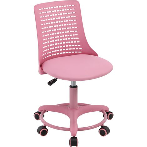 Wahson Kids Desk Chair Swivel, Children Study Chair with Breathable Backrest Height Adjustable for Kids Teens, Pink