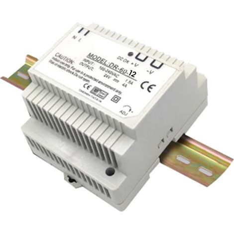 60-12 Transformateur 12 Volts 5 AmpèRes Alimentation Industrielle sur Rail DIN 220 V AC à 12 V DC (12 V) (1/5)