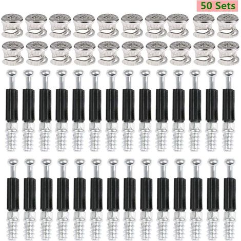 Conectores para paneles de armarios y muebles Came Fittings, 50 pares, Ø15 mm, invisibles, para armarios de cocina, alacenas y roperos de madera de 40 mm. (1/5)