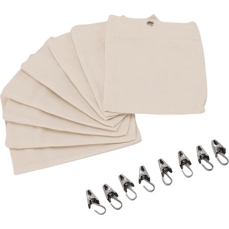 Canvas Drapery Weights with Self-Adhesive Closure and Clips for Curtain Tablecloths (1/5)