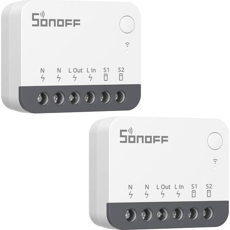 SONOFF ZBMINIR2 Interrupteur Connecté Zigbee, 2 Way ZigBee 3.0 Mini Smart Switch, 10A/2200W, Fil Neutre Requis, Compatible avec Alexa, Google Home, Séparation des Relais, Requis ZigBee Hub4pack (1/5)