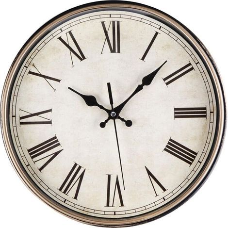 Reloj de pared moderno silencioso de cuarzo de 30 cm, funciona con pilas, con números romanos, reloj de pared vintage, para dormitorio, hogar, cocina, oficina, escuela. (1/5)