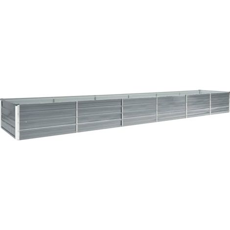 Arriate de jardín de acero galvanizado gris 480x80x45 cm vidaXL