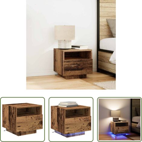 vidaXL Rangement - Cabinet de chevet Bois ancien 40 x 39 x 37 cm Bois d'ingénierie (1/5)