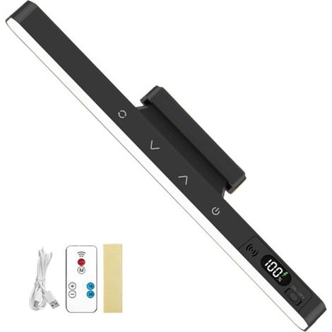 LED-Schreibtischlampe dimmbar mit Fernbedienung 5 Farbtemperaturen Leselampe magnetische Halterung USB-Stromversorgung augenschonende schwarz (1/5)