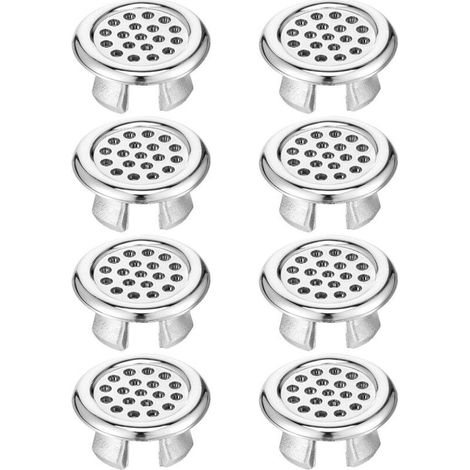 Lot de 8 couvercles de trop-plein, revêtement de siphon pour lavabo, anneau de trop-plein, anneau décoratif galvanisé, rond, pour salle de bain, cuisine, évier (1/5)