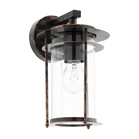 Eglo valdeo lampada da parete 60w attacco grande e27 in metallo zincato colore rame 96241 (1/4)