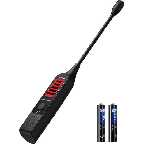 Détecteur de Fuite de Gaz avec Sonde 125 mm, Alarme Sonore Sonde 12,5 cm, alarme sonore et visuelle, détection 50–10000 ppm, réponse rapide, pour maison, cuisine, camping-car (1/5)