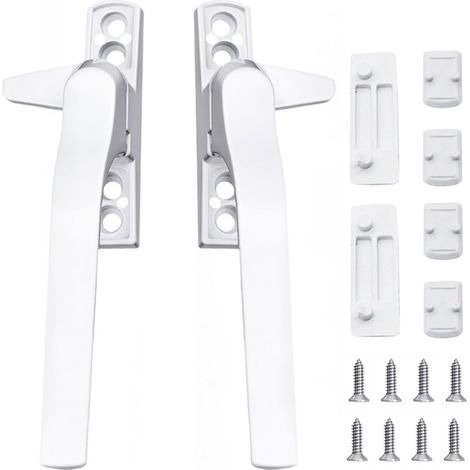 Double Glazing Window Handles, 2PCS Upvc Cockspur Window Handle Replacement Kit Universal White Handle Lever for Windows Sliding Doors (1/5)