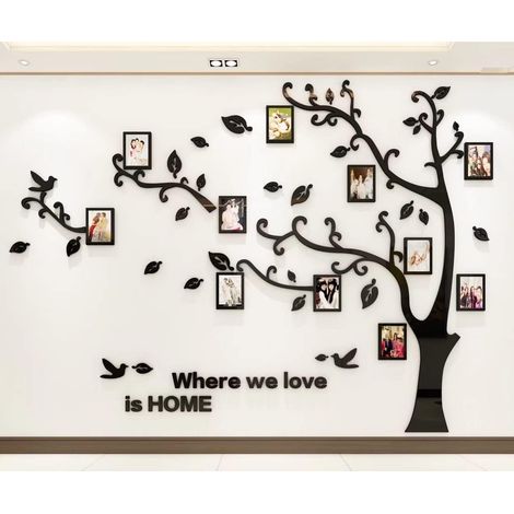 Stickers Muraux Arbre 3D Bricolage Stickers muraux Autocollants muraux Arbre Arts Décorations pour le Salon Chambre Chambre à coucher (Noir Gauche,XL: 200  276CM) (1/5)