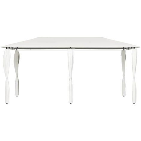 Tonnelle Barnum de Jardin, Pavillon, Pergola, Tente de jardin, avec revêtement de poteaux 3x6x2,6 m Crème 160 g/m² OIB8896E (1/2)