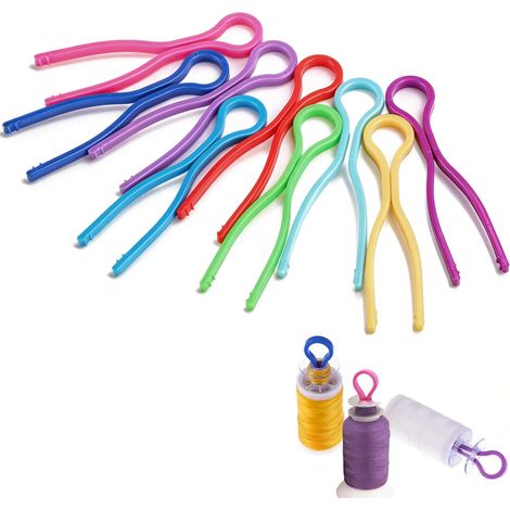 180 Pièces Canette Buddies, Supports De Fil De Canette Clips De Fil De Canette 9 Couleurs Pince De Bobine en Plastique Support De Contrôle De Fil De Canette Accessoires De Machine à Coudre (1/5)