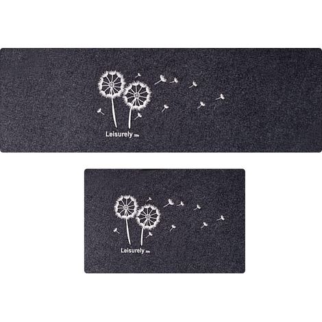 BEBUSINGOTO Tapis de cuisine 2 paillassons (40 x 60 cm + 40 x 120 cm, pissenlit) absorbants et antidérapants, adaptés pour cuisine salle de bain (1/5)