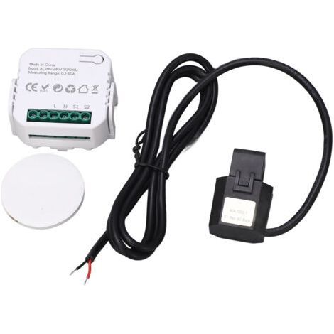 Wi-Fi Smart Energy Meter, Single Phase, with Power Consumption Clamp, 100-240 VAC, Black (1/5)