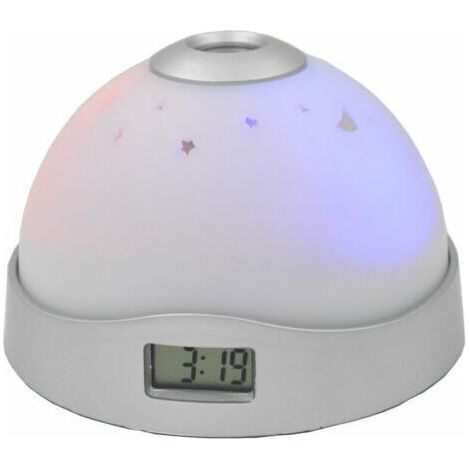 Sunny – LED ceiling projection alarm clock – Red projection on ceiling – Battery powered – 3-time snooze function – For bedroom and office (1/5)