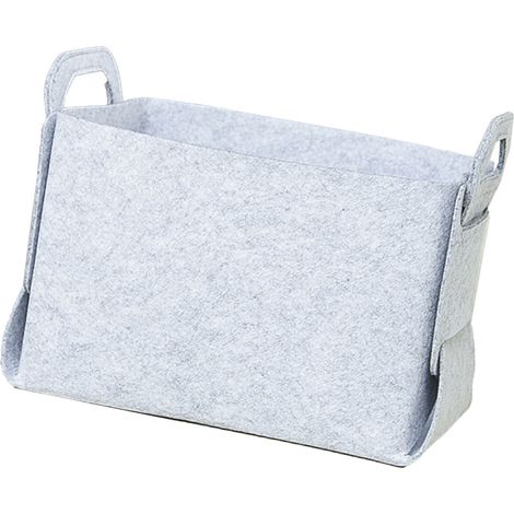 Filz-Aufbewahrungskorb Großes, erweiterbares Modell 36 x 25 x 23 cm Grau Mit Tragegriffen Faltbarer Aufbewahrungskorb für Wäsche und Ordnung (1/5)