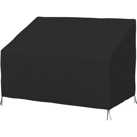 Housse de coussin Housse de canapé exterieur étanche, housse de banc de jardin 600D tissu oxford, 140 x 84 x 56/94 cm, noir (1/5)