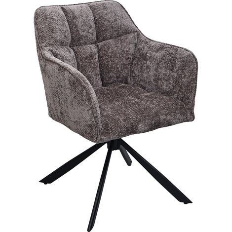 Chaise repas pivotante Zoé gris pieds métal noir Takasit (1/5)