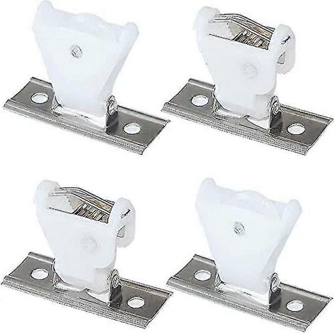 Mécanisme de blocage du cordon et poulie de renvoi pivotante, support en plastique blanc et acier inoxydable pour stores romains tissés (4 pièces, blanc). (1/5)