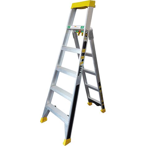 Matisère – Escabeau pro multi-positions 3.90m – Aluminium pour usage intensif – Grandes marches antidérapantes – 455605