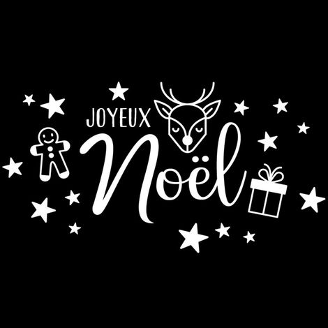 STICKER VITRINE JOYEUX NOEL (VITR008).- Blanc - 80 x 43 cm (800 x 430 cm)