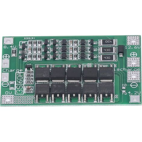 Batterieschutzplatine, 3S 60A 12,6V BMS-Balance-Lade-/Entlademodul für Lithium (1/5)