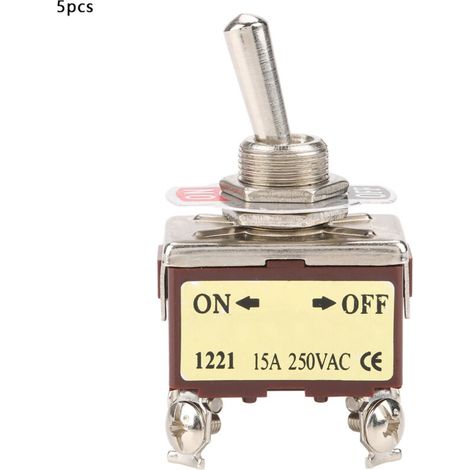 Interruptor basculante de 15 A, 2 posiciones para uso momentáneo en el hogar, para control industrial, automotriz y doméstico -Crezuo
