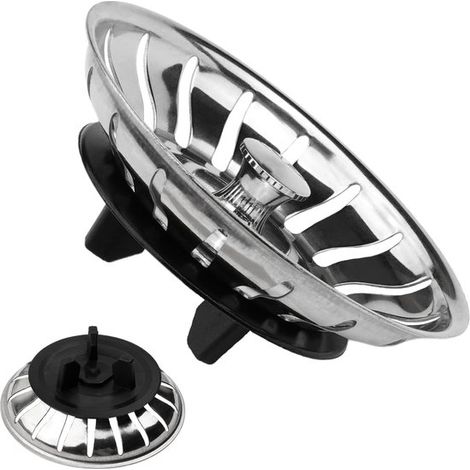 1 pieza, Tapón de cesta de acero inoxidable, Colador de fregadero, 80 mm, Tapón de desagüe, Tapón de desagüe, Universal, Tapón de cesta (1/5)