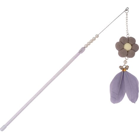 Baguette Jouet Pour Chat - Canne Rétractable Interactive avec Cordon Manuel - Idéal Jeux Intérieurs Extérieurs - 3 Accessoires Échangeables - 1 Pièce (1/5)